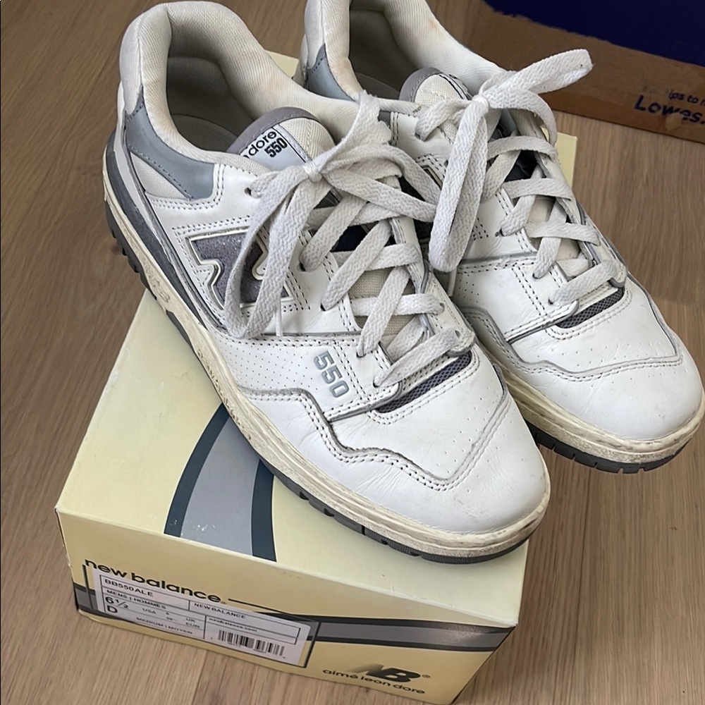 New Balance 550 Aime Leon Dore White and Gray Sneakers